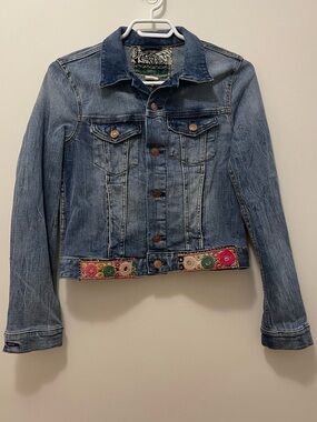 Hand Embroidered Blue Denim Jacket - Women